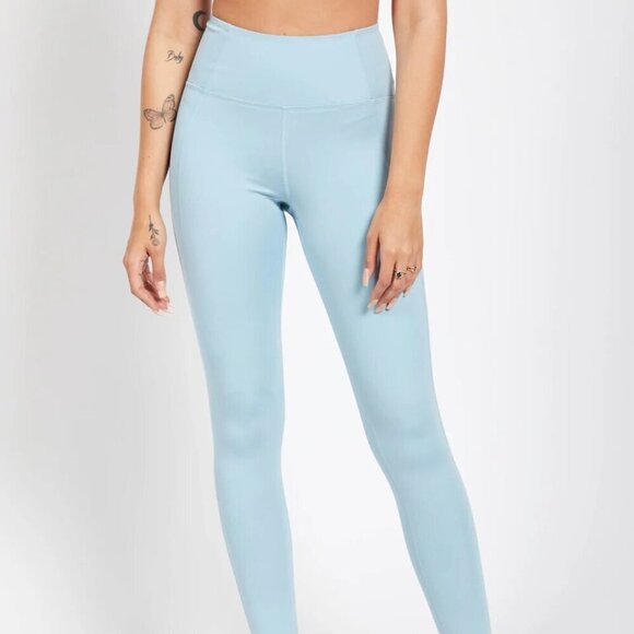 Girlfriend Collective Light Blue High Rise Leggings - Picture 1 of 5